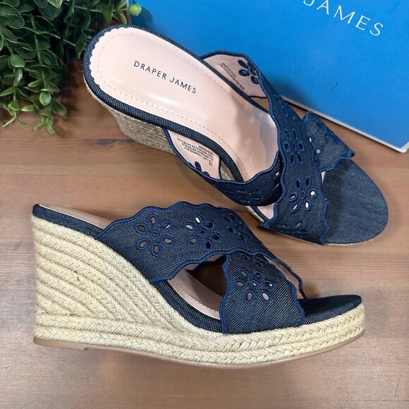 Draper James Emily Wedge Sandals Size 10 - Picture 1 of 6